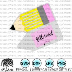 Pencil SVG Gift Card Holde