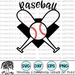 Baseball Split Bat SVG